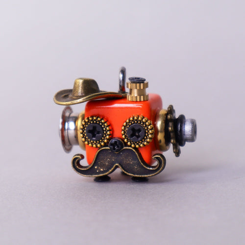 Handcrafted Wooden Bot Necklace, Keychain, or Mini Decor