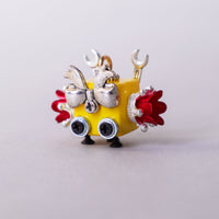 Handcrafted Wooden Bot Necklace, Keychain, or Mini Decor