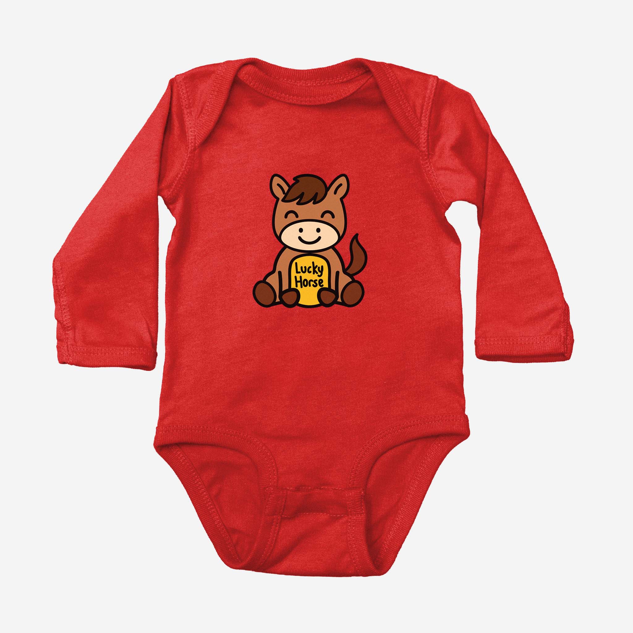 Lucky Zodiac Long Sleeve Onesie (Horse)