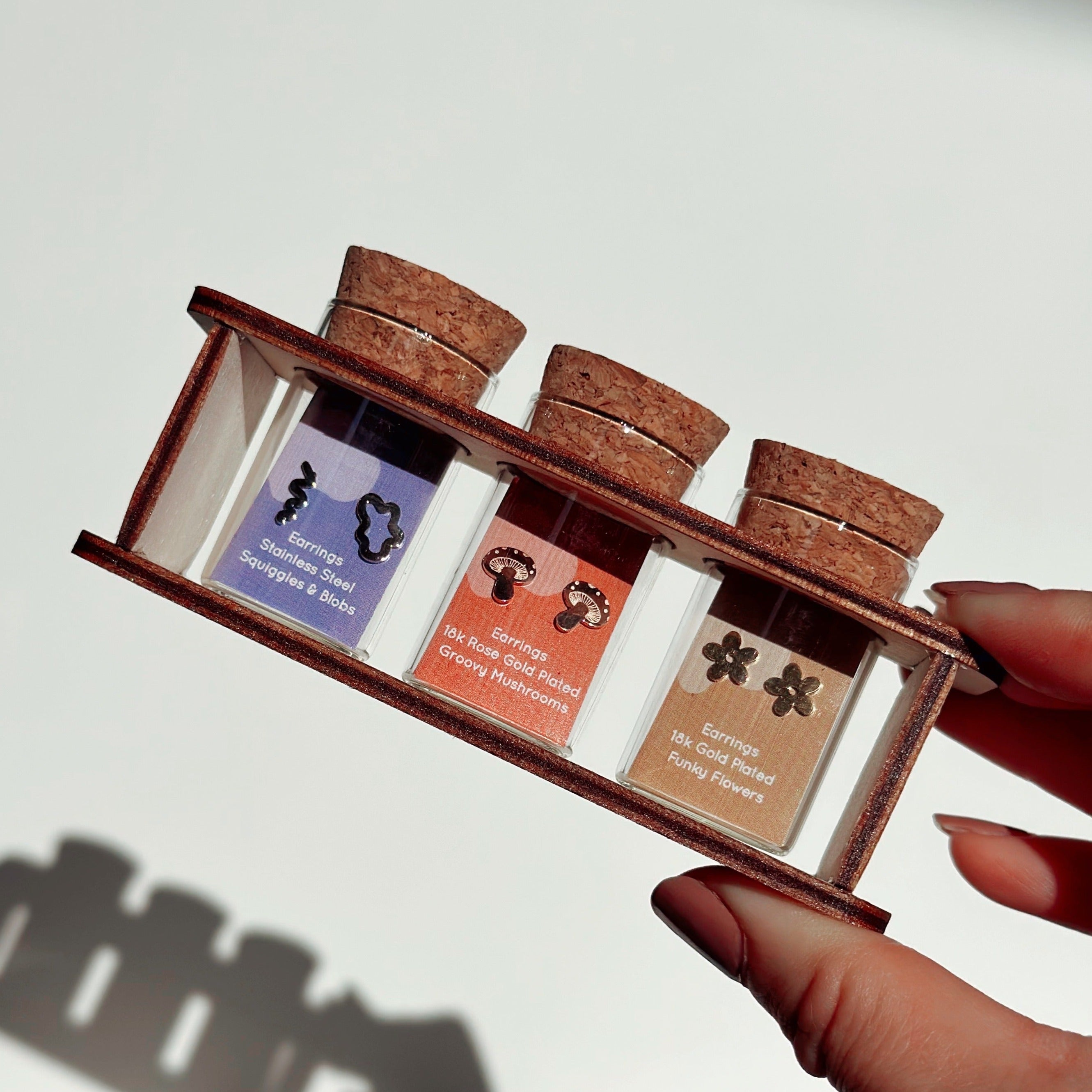 Groovy, funky & fun set- 3 pairs of earring studs