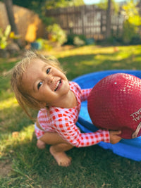Stevie Two Piece Kids Swimsuit - Guava Gingham - Cultr. by Created for Culture asianowned aapimarketplace asianownedkids asianownedkidsproducts asianownedbrands