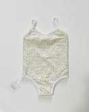 Millie One Piece Kids Swimsuit, Green Hibiscus - CULTR