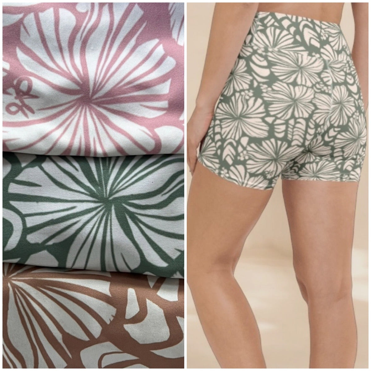Hibiscus & Shells Recycled Wide Band Shorts