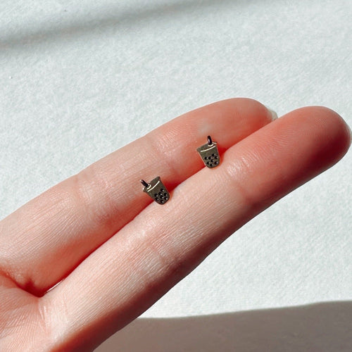 Yogurt Drink Earring Studs