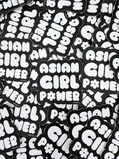 Asian Girl Power Bubble Sticker