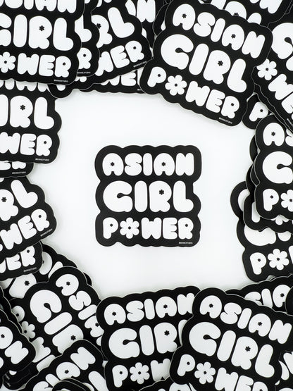 Asian Girl Power Bubble Sticker