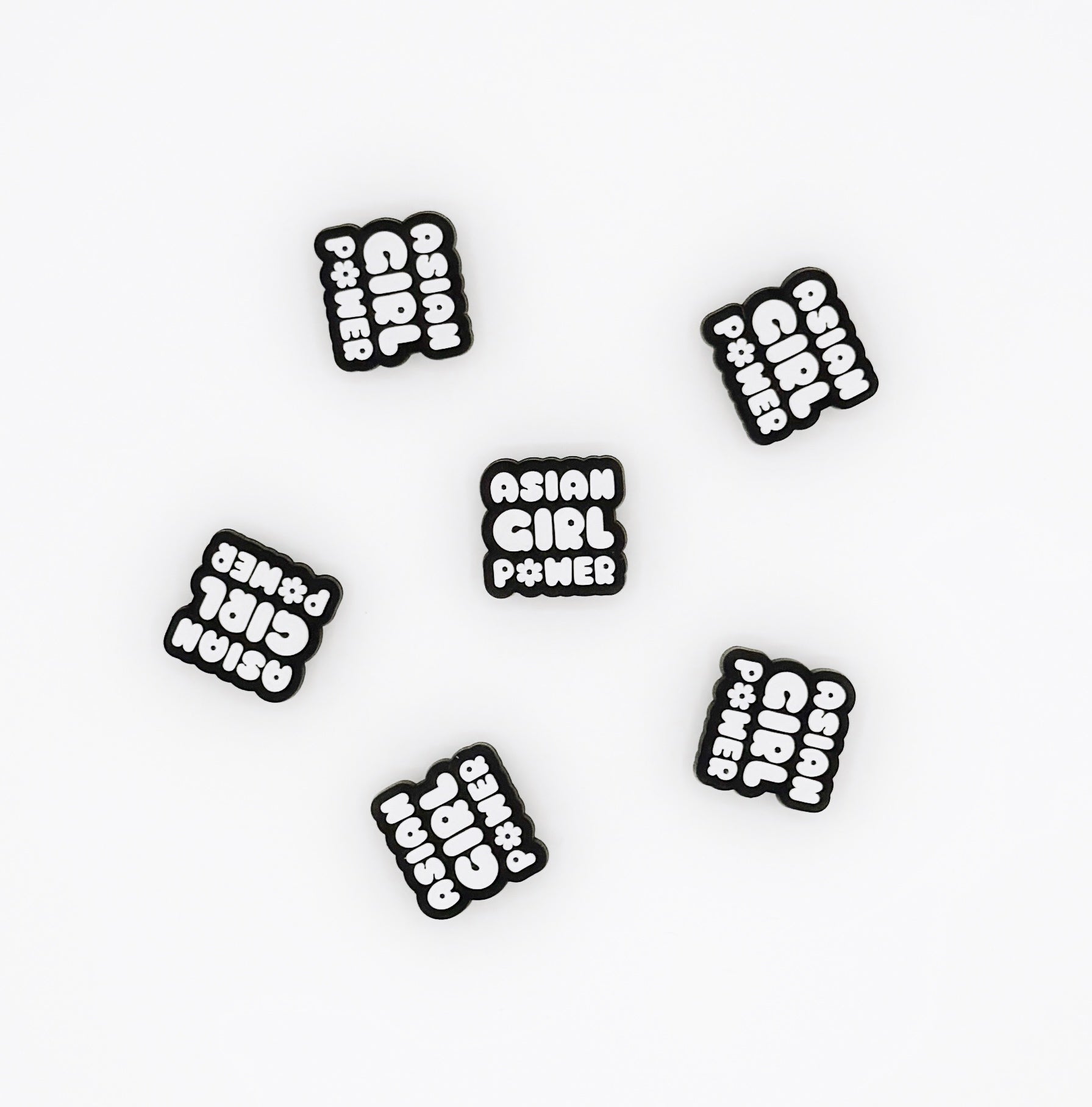 Asian Girl Power Bubble Shoe Charm