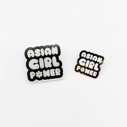 Asian Girl Power Bubble Pins