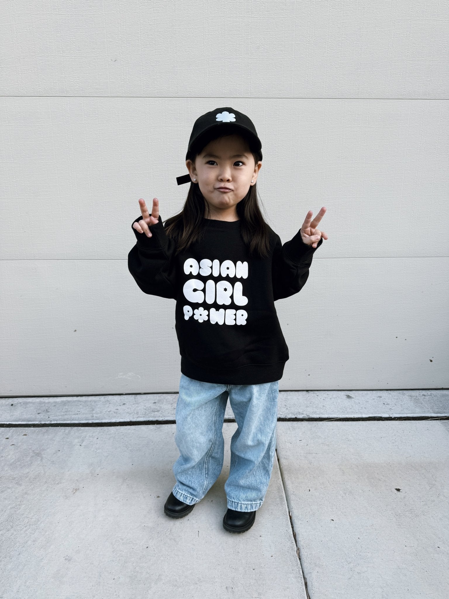 Asian Girl Power Bubble Sweatshirt - Cultr. by Created for Culture asianowned aapimarketplace asianownedkids asianownedkidsproducts asianownedbrands