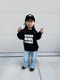 Asian Girl Power Bubble Sweatshirt - Cultr. by Created for Culture asianowned aapimarketplace asianownedkids asianownedkidsproducts asianownedbrands