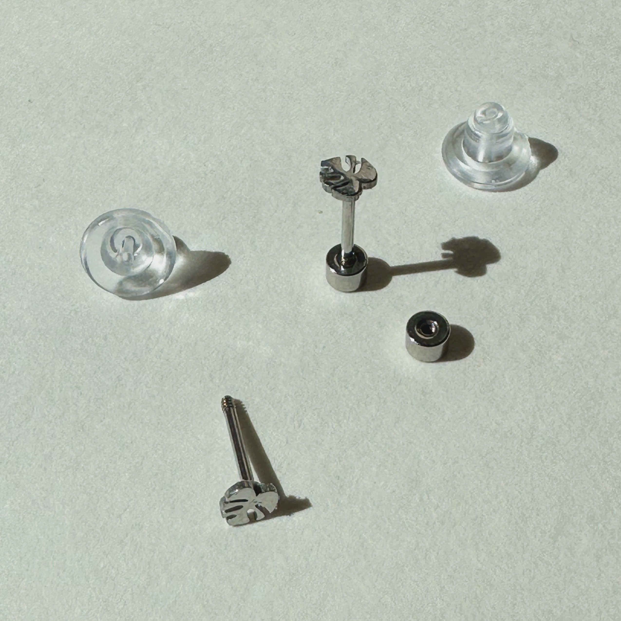 Flat Back- Teeniest Tiniest Monstera Deliciosa Earring Studs