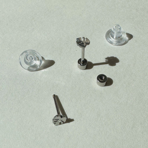 Flat Back- Teeniest Tiniest Monstera Deliciosa Earring Studs