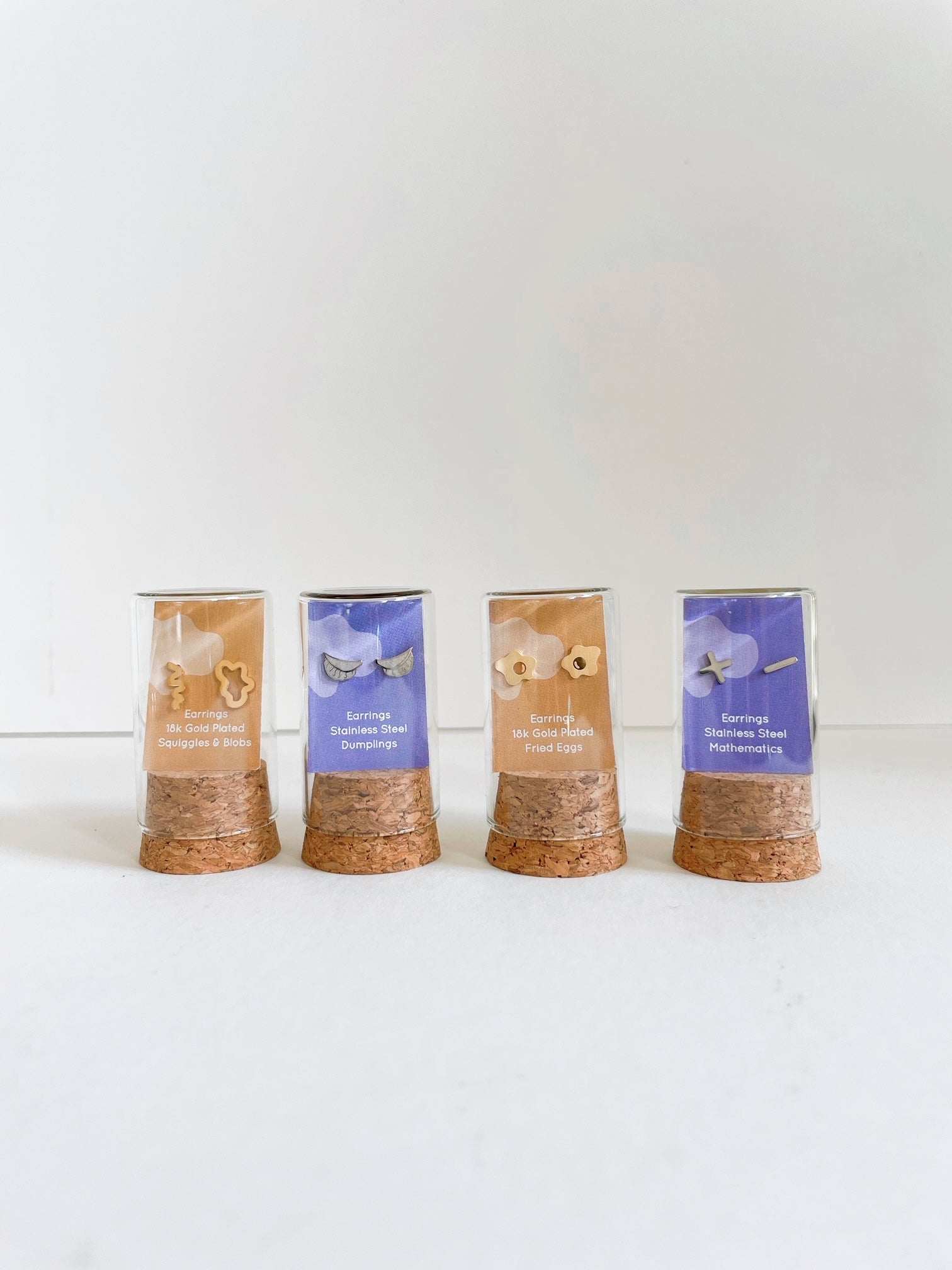 Squiggles & Blobs Metal Stud Earrings