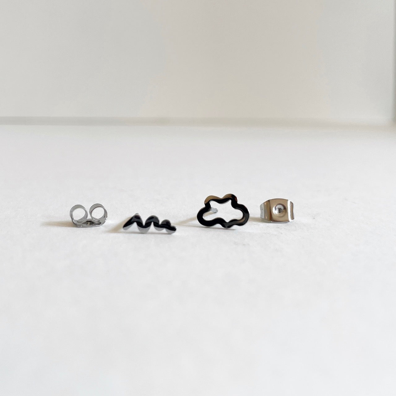 Squiggles & Blobs Metal Stud Earrings