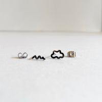 Squiggles & Blobs Metal Stud Earrings