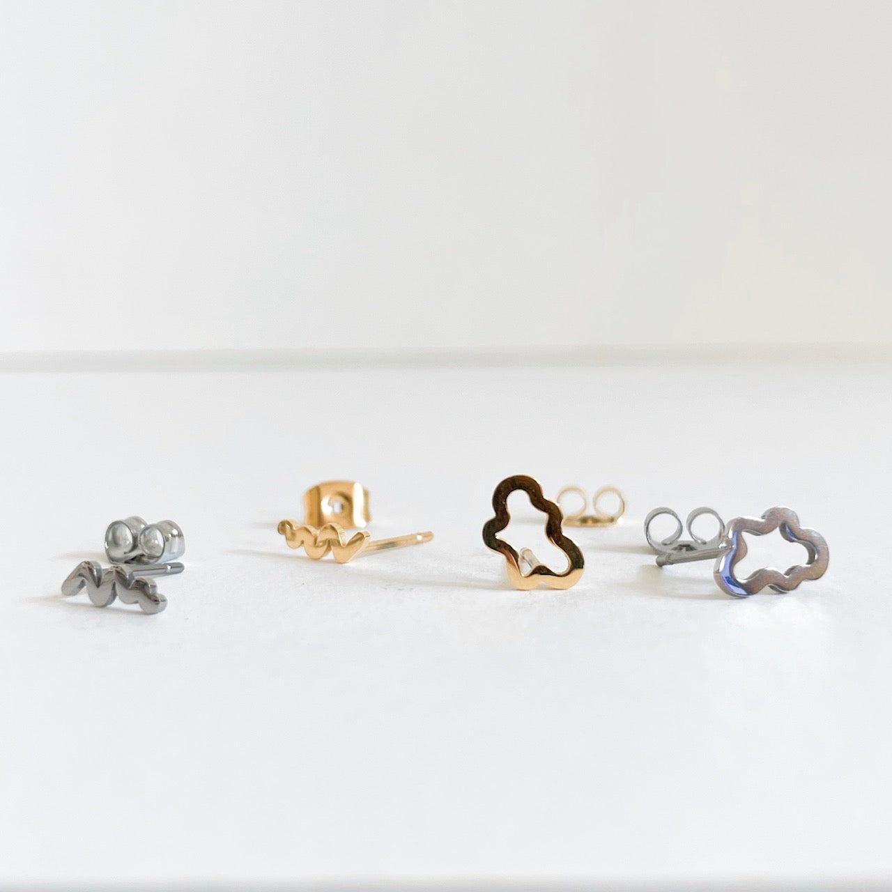 Groovy, funky & fun set- 3 pairs of earring studs