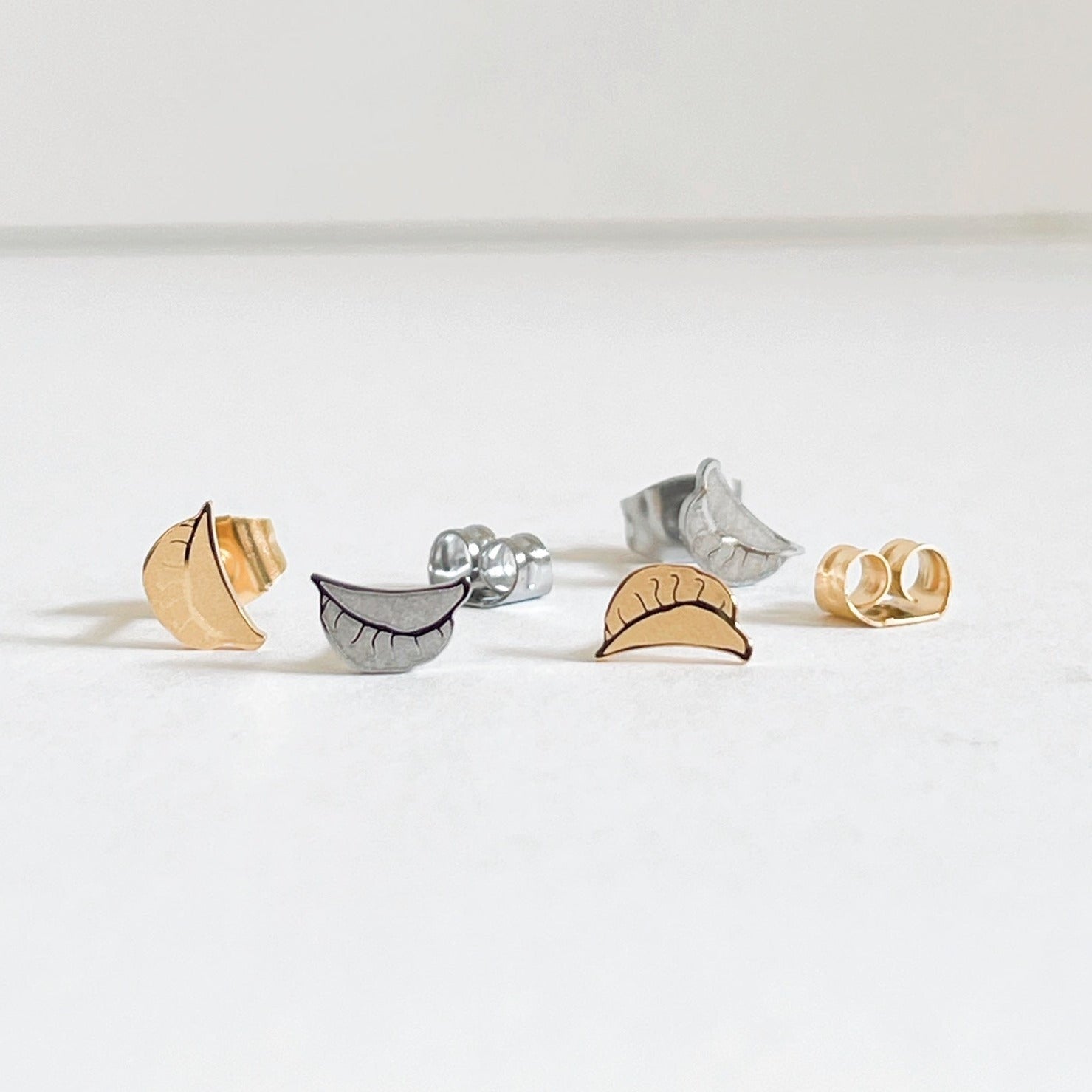 Dumplings Metal Stud Earrings