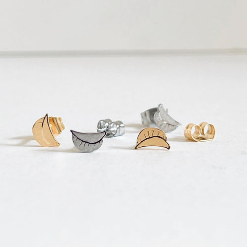 Dumplings Metal Stud Earrings