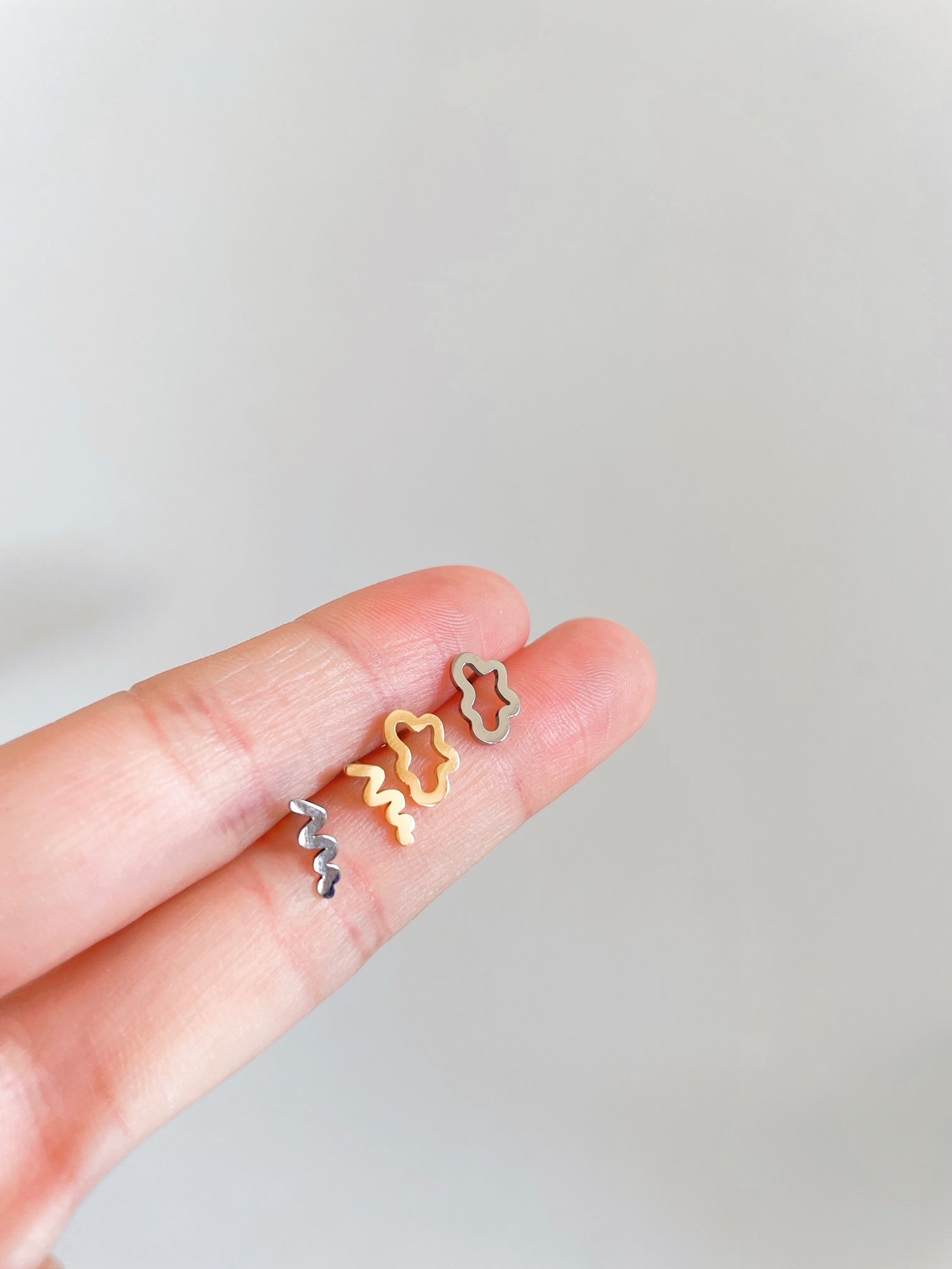 Squiggles & Blobs Metal Stud Earrings