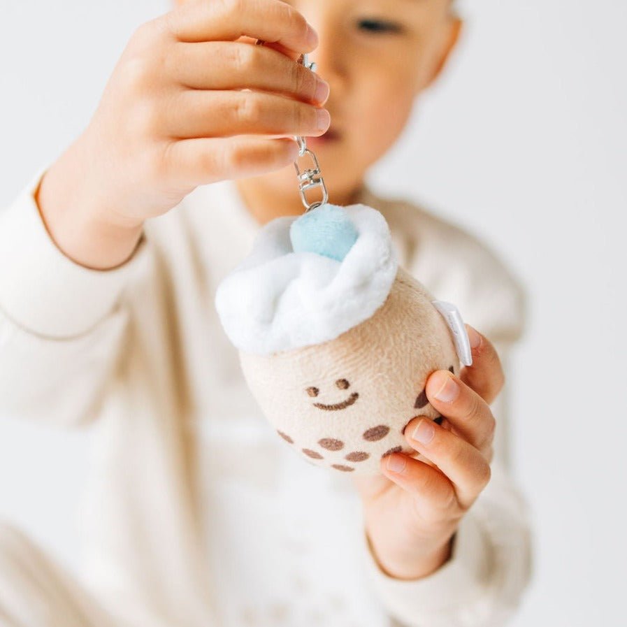 Mini Boba Milk Tea Bag Charm Plushie Keychain - Cultr. by Created for Culture asianowned aapimarketplace asianownedkids asianownedkidsproducts asianownedbrands