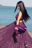 Jaden Wine Sequins Lehenga Choli Set