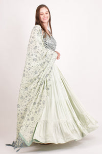 Jelena Silk Embroidered Tiered Lehenga Choli