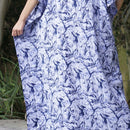 Kaftan Dress Rayon Blue Marble Lightweight