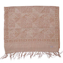 Handmade Batik Scarf - soft Cotton - Apricot Grid, Peach, Coral