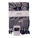 Hand Dyed Batik Scarf, 100% Cotton, Scarves, Bandana, Wrap , Blue Leaves