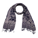 Hand Dyed Batik Scarf, 100% Cotton, Scarves, Bandana, Wrap , Blue Leaves