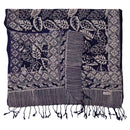 Hand Dyed Batik Scarf, 100% Cotton, Scarves, Bandana, Wrap , Blue Leaves