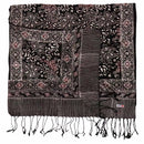 Hand Dyed Batik Scarf, 100% Cotton Fabric, Black Red Floral Star