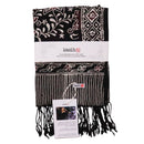 Hand Dyed Batik Scarf, 100% Cotton Fabric, Black Red Floral Star