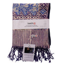 Handmade Batik Scarf - soft Cotton - Vines in Navy Blue