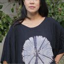 Kaftan Tie Dye Long Dress Shibori Black White Floral Pattern