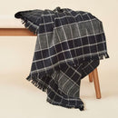 Charco Black Checks Pattern Handwoven Organic Cotton Throw