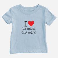 I Heart Grandma & Grandpa Vietnamese Baby T-Shirt (Maternal)