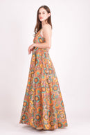 Long Dress with Sequins Work