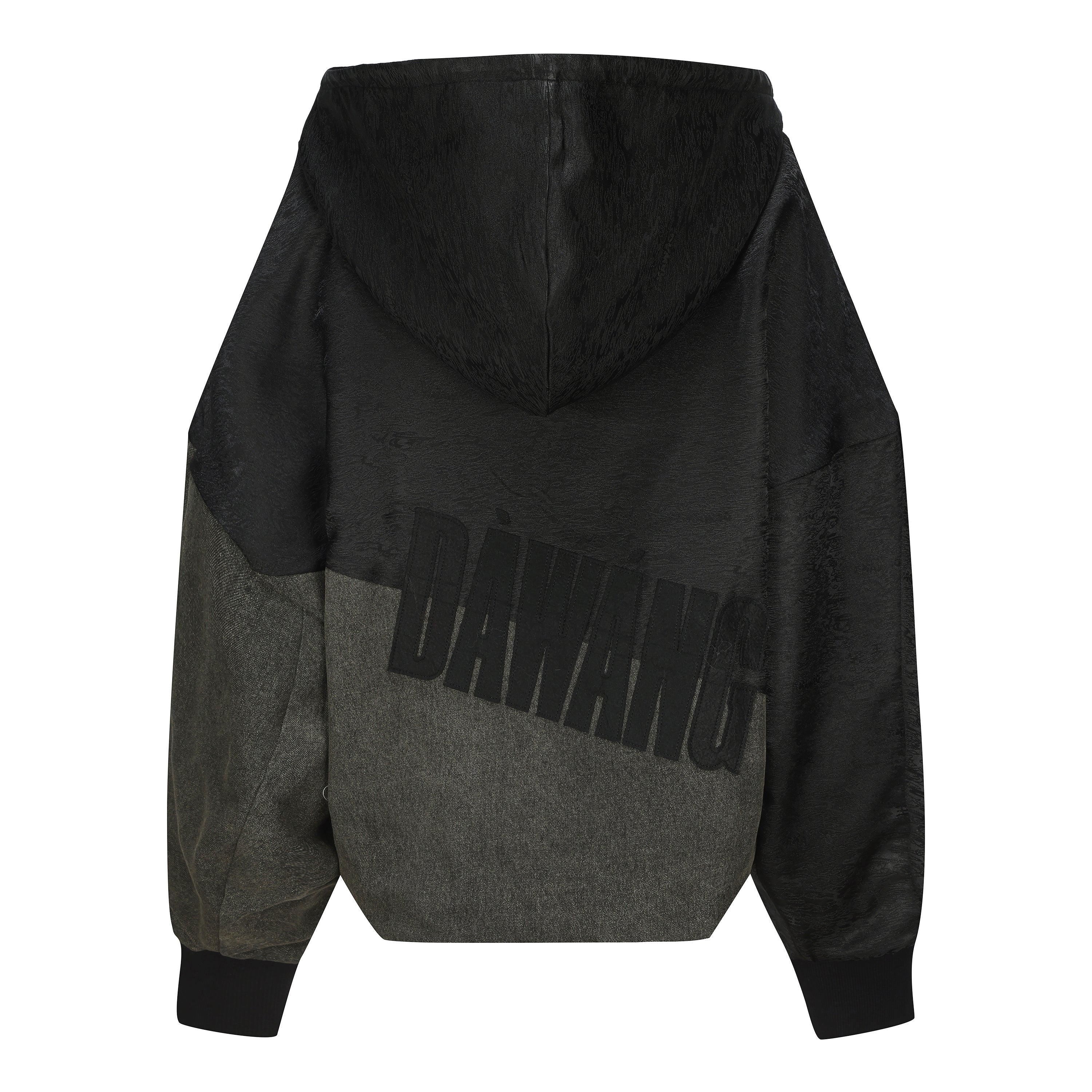 Han Patchwork Double Fleece Layer Hoodie
