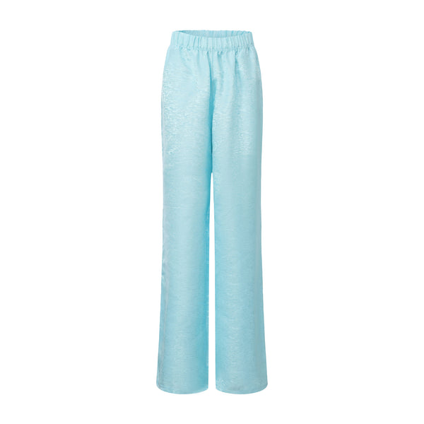 Fu Brocade Wide Leg Track Pants Elixir Blue