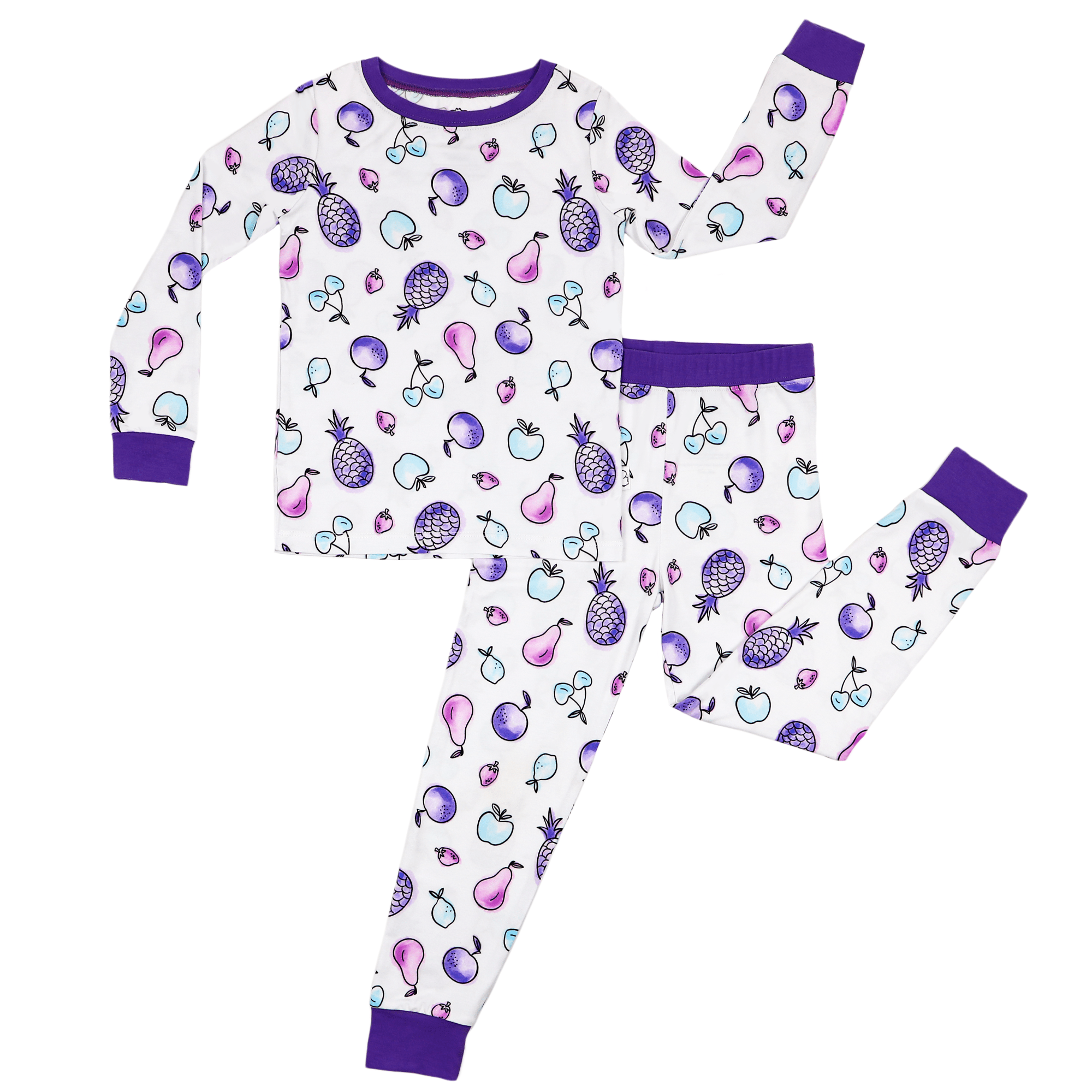 Two Piece Pajamas in Watercolor Fruit - Cultr. by Created for Culture asianowned aapimarketplace asianownedkids asianownedkidsproducts asianownedbrands
