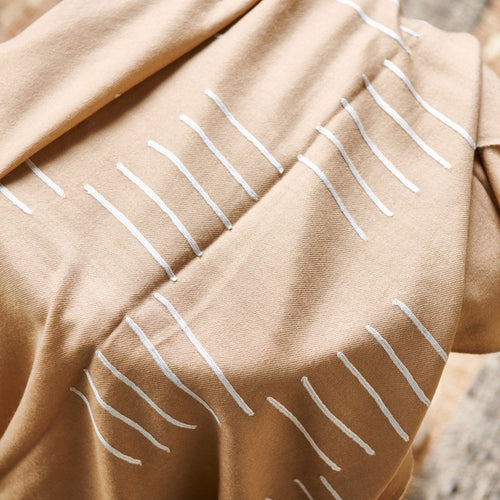 Maple Beige Handwoven Hand Embroidered Classic Scarf