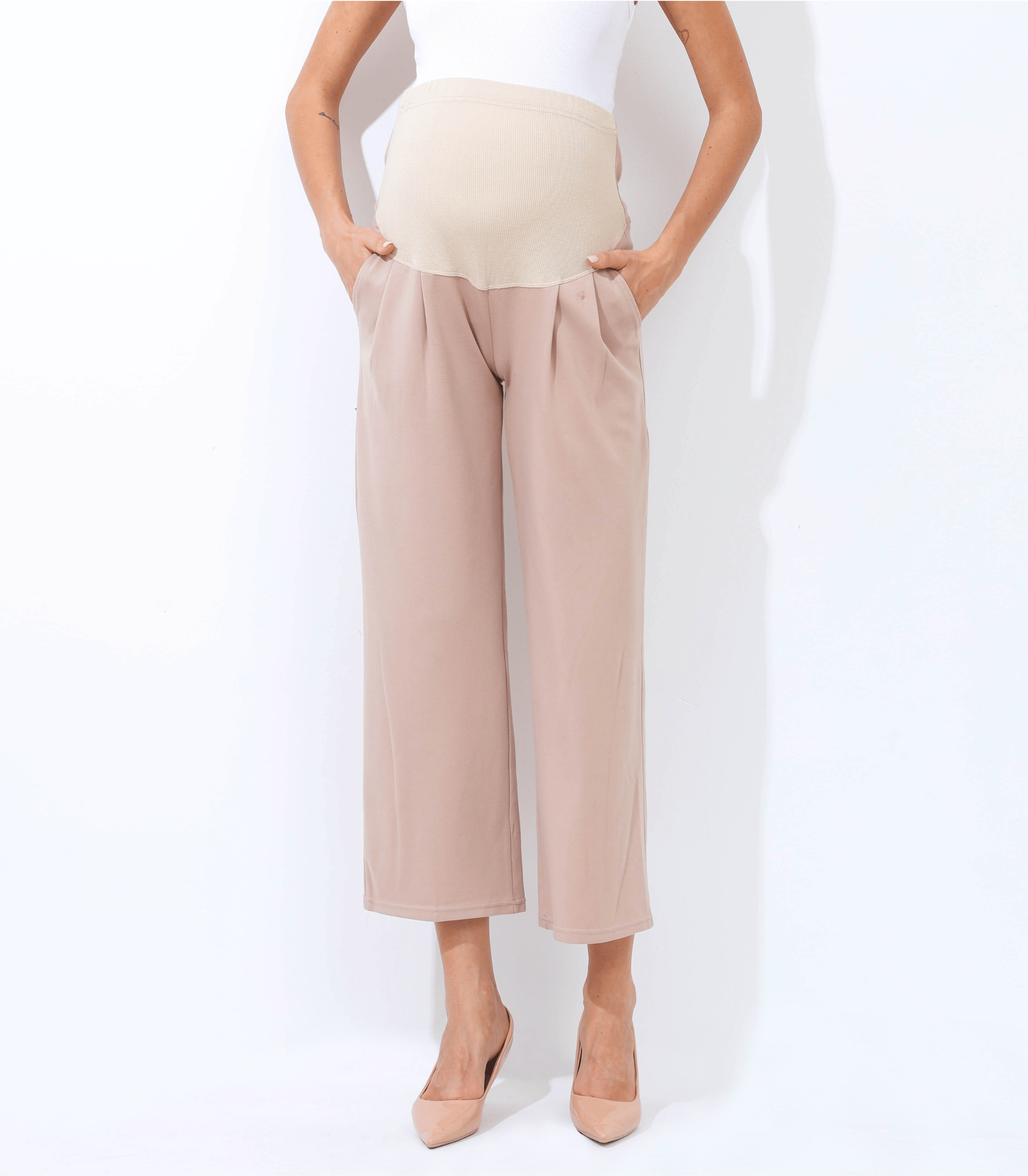 The Wide Leg Maternity Ankle Pant