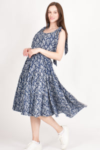 Mila Blue Tiered Midi Dress