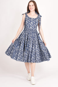 Mila Blue Tiered Midi Dress