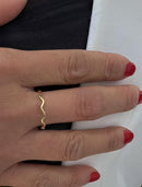 RAMEN NOODLE Wavy Stackable Ring | 18K Gold over Sterling Silver