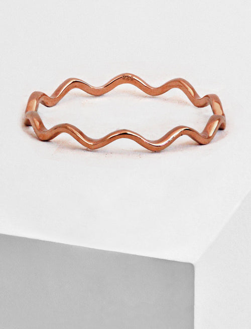 NOODLE Wavy Stackable Ring | 18K Rose Gold Over Sterling Silver