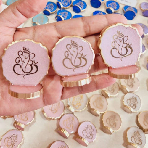 Resin Ganesha in Agate Texture -Perfect Return Gifts for Ganesh Chathurthi/Diwali/Puja