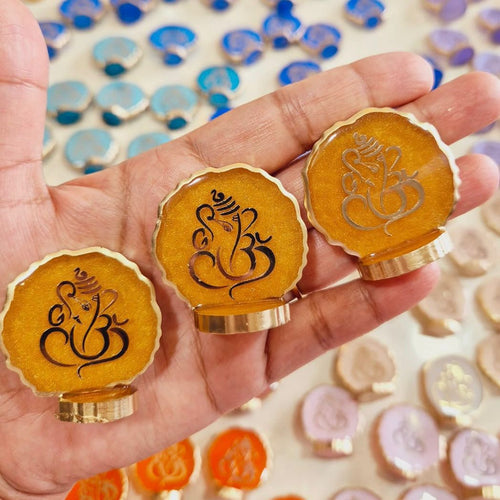 Resin Ganesha in Agate Texture -Perfect Return Gifts for Ganesh Chathurthi/Diwali/Puja