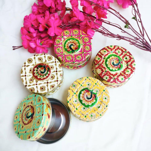 Minakari Thali / Minakari Stainless Steel Box - Housewarming Gift/Hostess Gift